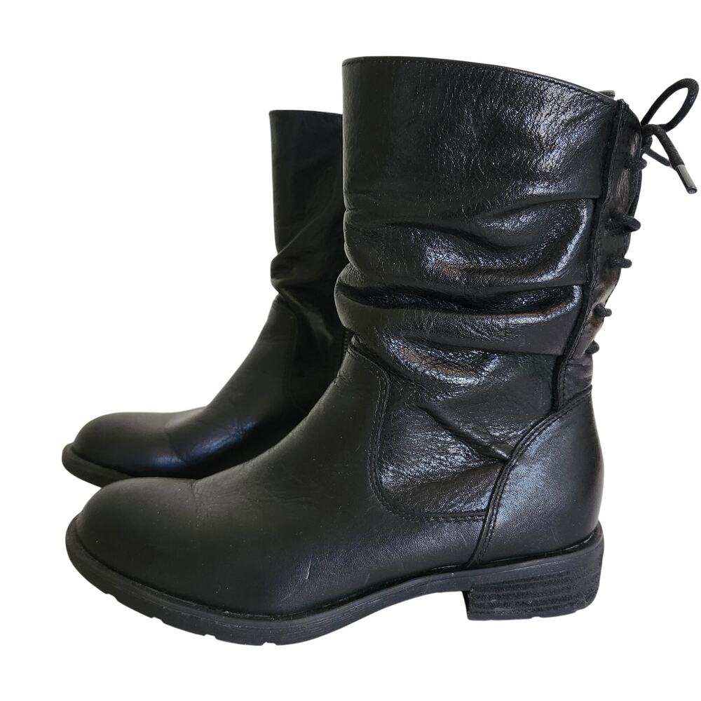 Sofft Women's Sharnell Low Waterproof Boot Black Leather Lace-Up Size 7 1/2 Med
